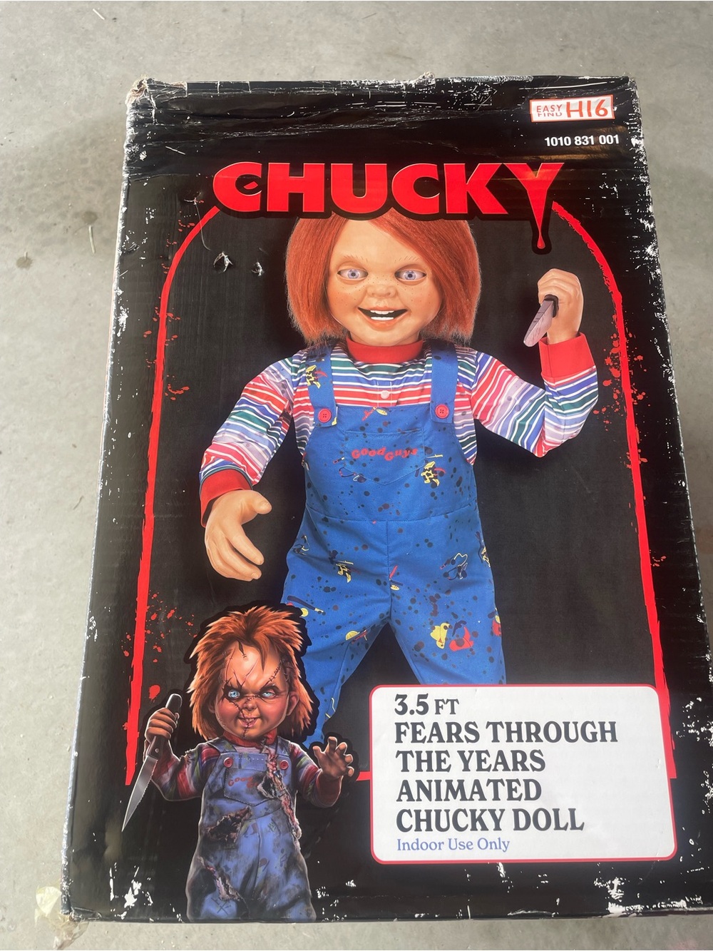 Chucky 3.5 ft Fears Through The Years Animated Doll - Red Hair, Blue Overalls